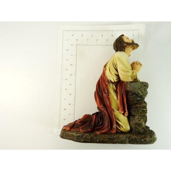 Praying Jesus Figurine Agony in the Garden of Gethsemane Artist Signed 2007 - Picture 13 of 16
